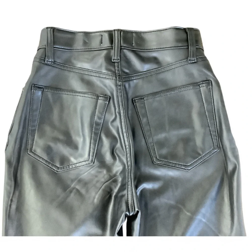 Abercrombie & Fitch Black Mixed Fabric The Ankle Straight Pants Size 25/0 Short